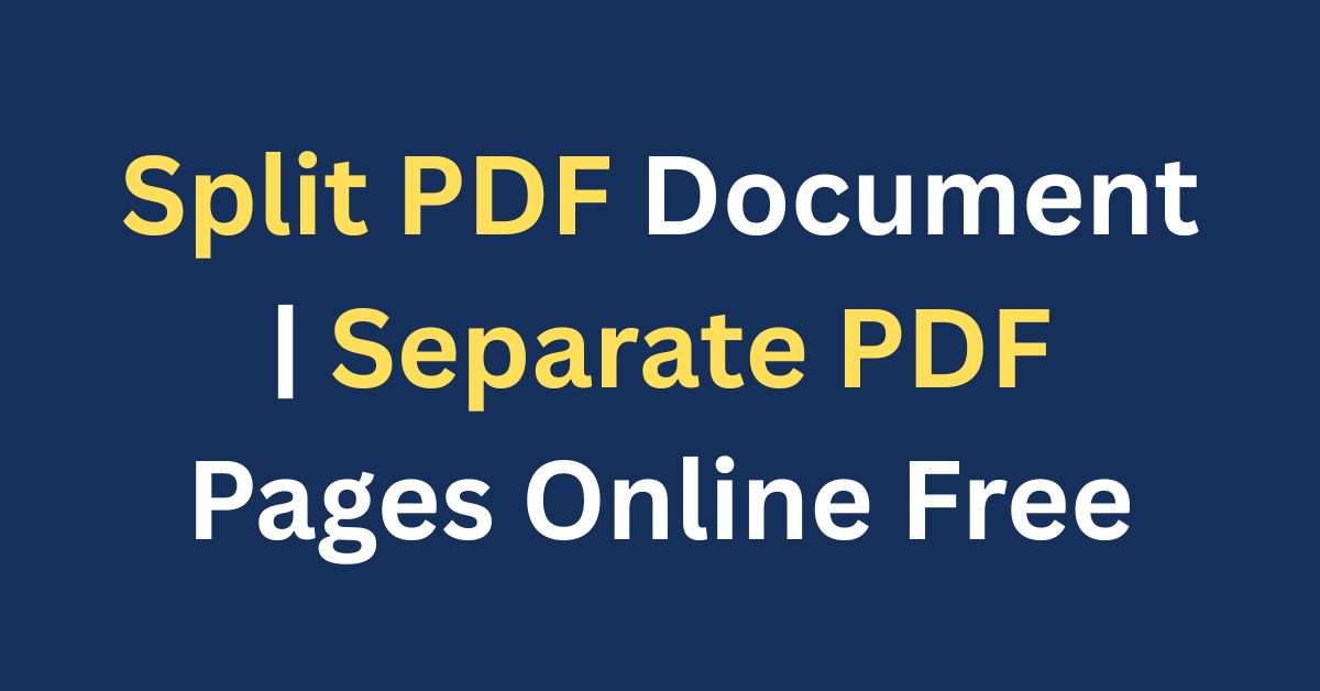 Split PDF Document
