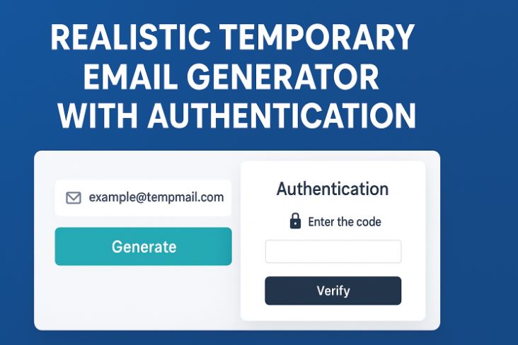 Realistic Temporary Email Generator with Authentication